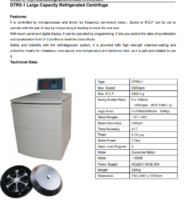 Beili Large Capacity Centrifugal Machine Model DTR5-1